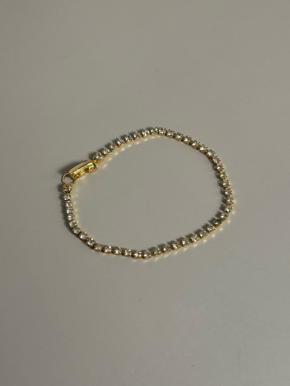 Costume Jewelry Elegant Gold Crystal Tennis Bracelet